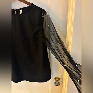 Dressy Black Sheer Top